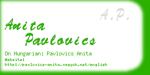 anita pavlovics business card